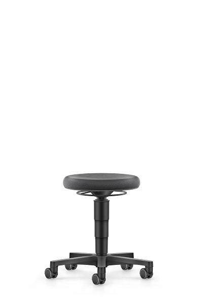 bimos allround pall med hjul, Supertec svart, sitthöjd 450-650 mm, grå färgring, 9463-SP01-3278