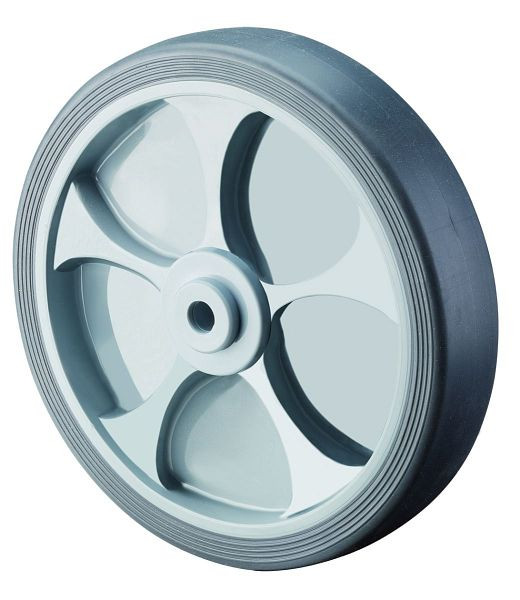 BS hjul gummihjul, hjulbredd 32 mm, hjul Ø 100 mm, lastkapacitet 110 kg, termoplastgrå däck, kullager, 8 st, A85.104