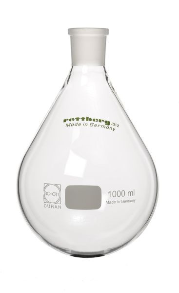Rettberg roterande indunstarkolv, 3000 ml, hylsa NS 29/32, päronformad, centrerad, borosilikatglas 3.3, 137001300