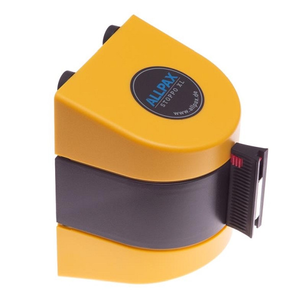 ALLPAX STOPPO XL magnetisk spärrtejp utdragbar väggmontering gul svart 10 m, kassett gul, 10011733