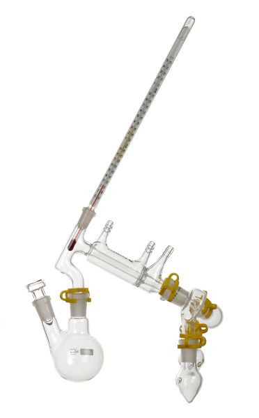 Rettberg kortvägsdestillationsapparat för mikrokvantiteter, med modifierad Claisen destillationsbrygga, Göttingen modell, 137080005