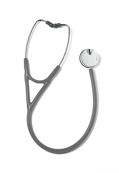 ERKA stetoskop för vuxna med mjuka öronbitar, membransida (dubbelt membran), tvåkanaligt rör Classic, färg: ljusgrå, 570.00045