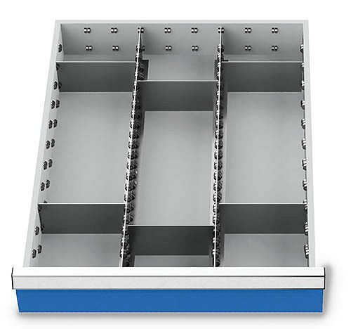 Bedrunka+Hirth lådinsatser T736 R 18-24, för panelhöjd 50 mm, 2 x MF 600 mm, 6 x TW 150 mm, 113BLH50