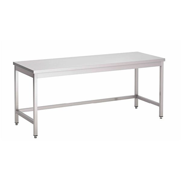 Gastro-Inox rostfritt stål AISI 430 arbetsbord utan bas, 800x600x850mm, förstärkt med 18mm tjock belagd spånskiva, 301.192