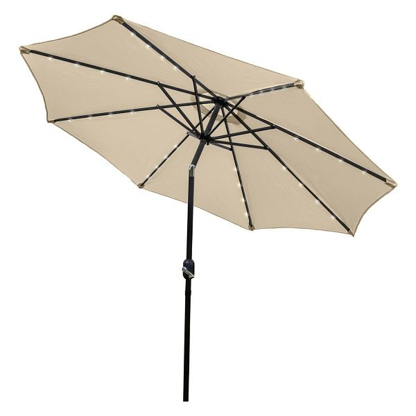 Monster 270 cm LED-parasoll med tiltfunktion, beige, 29386