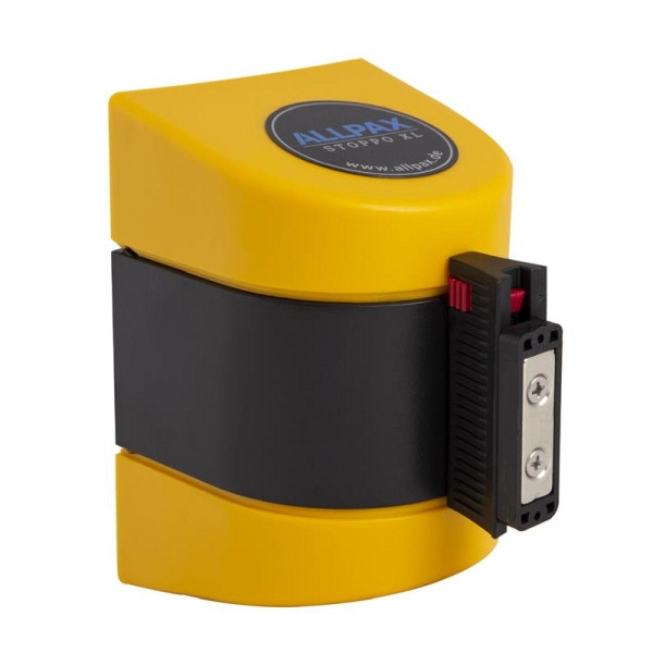 ALLPAX STOPPO XL magnetisk spärrtejp utdragbar väggmontering gul svart 5 m, kassett gul, 10011732