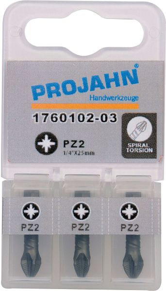 Projahn 1/4&quot; Torsion-Bit ACR2 L25 mm Pozidrive Nr 1 paket om 3, 1760101-03