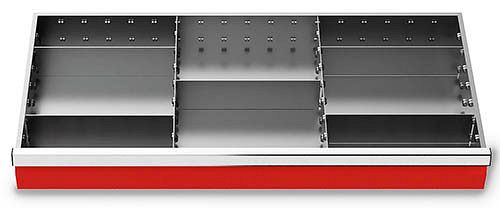 Bedrunka+Hirth lådinsatser T500 R 36-16, för panelhöjd 100 mm, 7 delar, 198-146-100