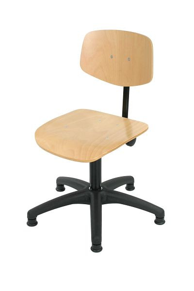 Lotz arbetsstol, sits och rygg i bok gasfjäder, plastfot med glid, justering av sittdjup, sitthöjd 400-600 mm, 6130,02